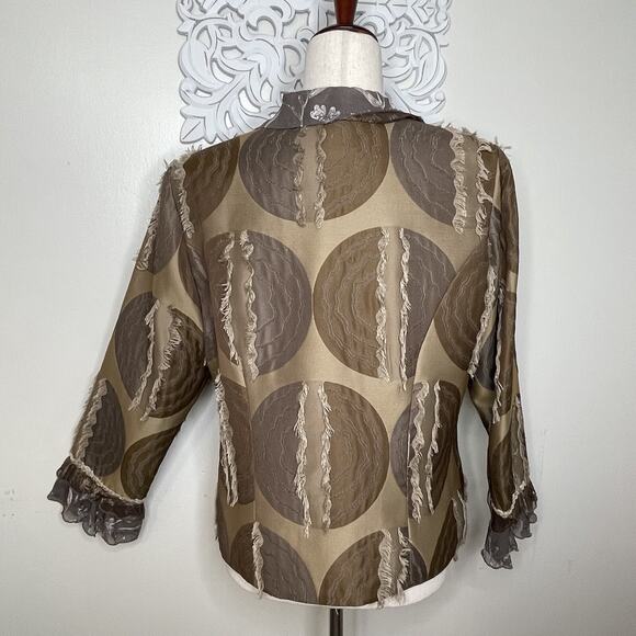 TAYLOR G Dallas Texas size MEDIUM Jacket Embroidered Layered Sleeves USA BRONZE - Picture 9 of 15